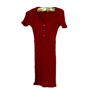 🌷 Realizing Dreams 🌷 Wine Red Ribbed Stretchy Dress